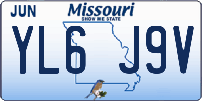 MO license plate YL6J9V