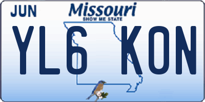 MO license plate YL6K0N