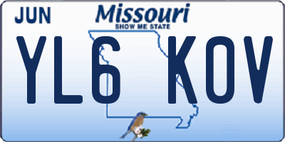 MO license plate YL6K0V