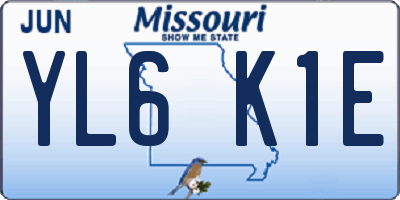 MO license plate YL6K1E