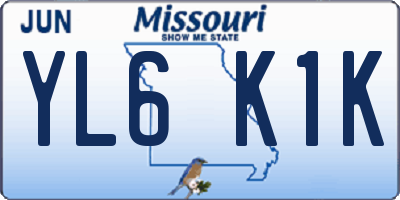 MO license plate YL6K1K
