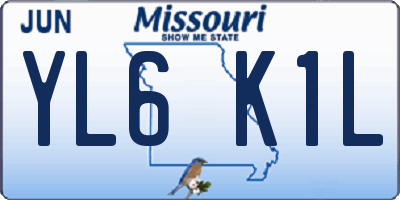MO license plate YL6K1L