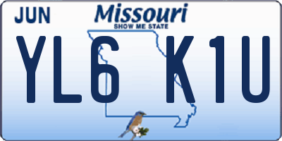 MO license plate YL6K1U