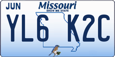 MO license plate YL6K2C