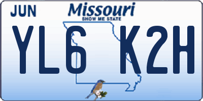 MO license plate YL6K2H