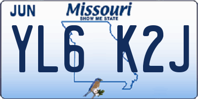 MO license plate YL6K2J