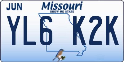 MO license plate YL6K2K