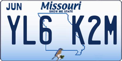 MO license plate YL6K2M