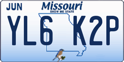 MO license plate YL6K2P