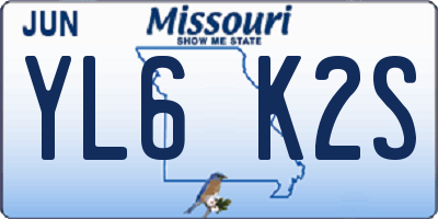 MO license plate YL6K2S
