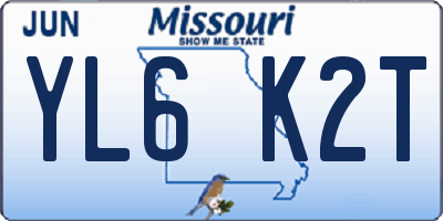 MO license plate YL6K2T