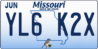 MO license plate YL6K2X