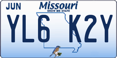 MO license plate YL6K2Y