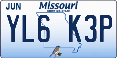 MO license plate YL6K3P