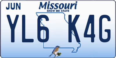 MO license plate YL6K4G
