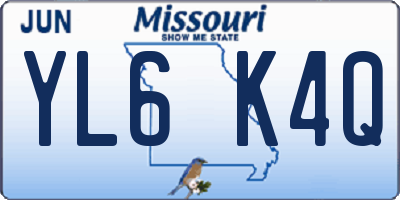 MO license plate YL6K4Q