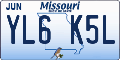 MO license plate YL6K5L