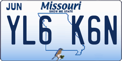 MO license plate YL6K6N