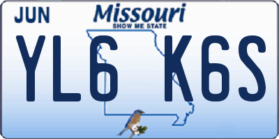 MO license plate YL6K6S