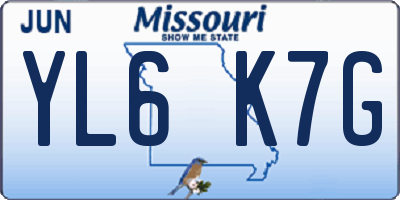MO license plate YL6K7G