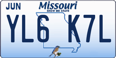 MO license plate YL6K7L