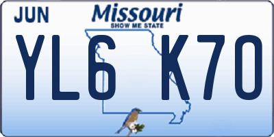 MO license plate YL6K7O