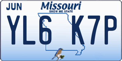 MO license plate YL6K7P
