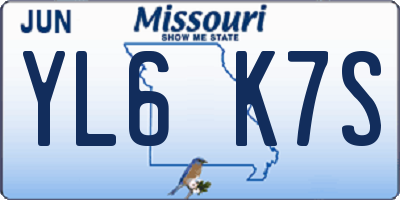 MO license plate YL6K7S