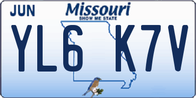 MO license plate YL6K7V