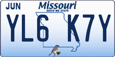 MO license plate YL6K7Y