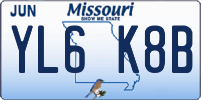 MO license plate YL6K8B