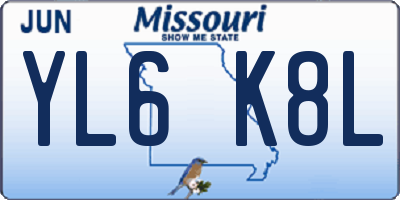 MO license plate YL6K8L