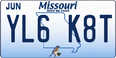 MO license plate YL6K8T