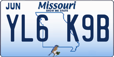 MO license plate YL6K9B
