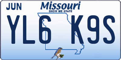 MO license plate YL6K9S