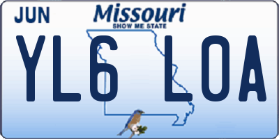 MO license plate YL6L0A