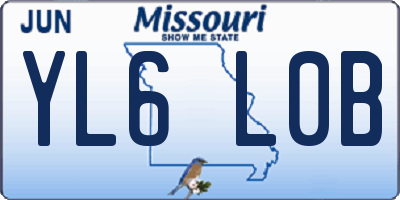 MO license plate YL6L0B