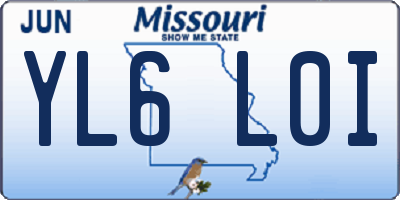 MO license plate YL6L0I