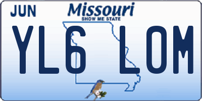 MO license plate YL6L0M