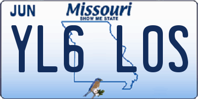 MO license plate YL6L0S