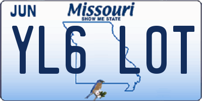 MO license plate YL6L0T