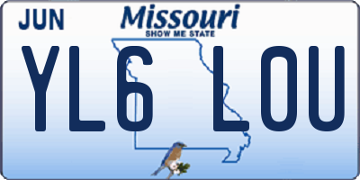 MO license plate YL6L0U