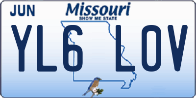 MO license plate YL6L0V