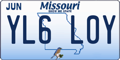 MO license plate YL6L0Y
