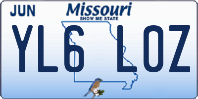 MO license plate YL6L0Z