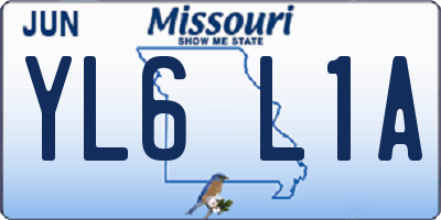 MO license plate YL6L1A