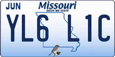MO license plate YL6L1C