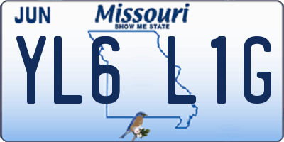 MO license plate YL6L1G