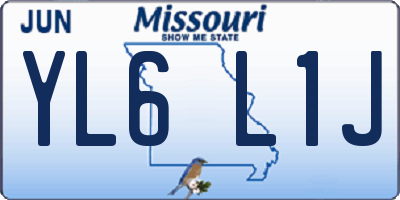 MO license plate YL6L1J