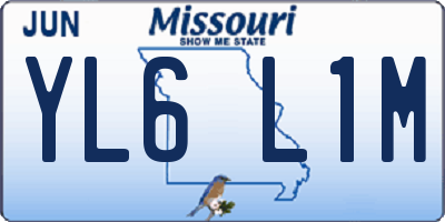 MO license plate YL6L1M